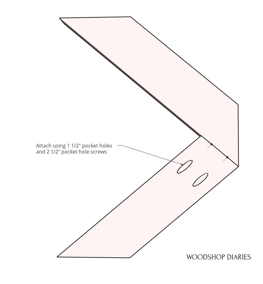 Diagram of half X to make coffee table base