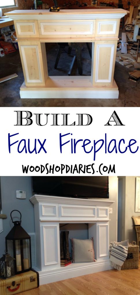 Build your own faux fireplace with hidden storage--DIY fake fireplace--Woodshop Diaries