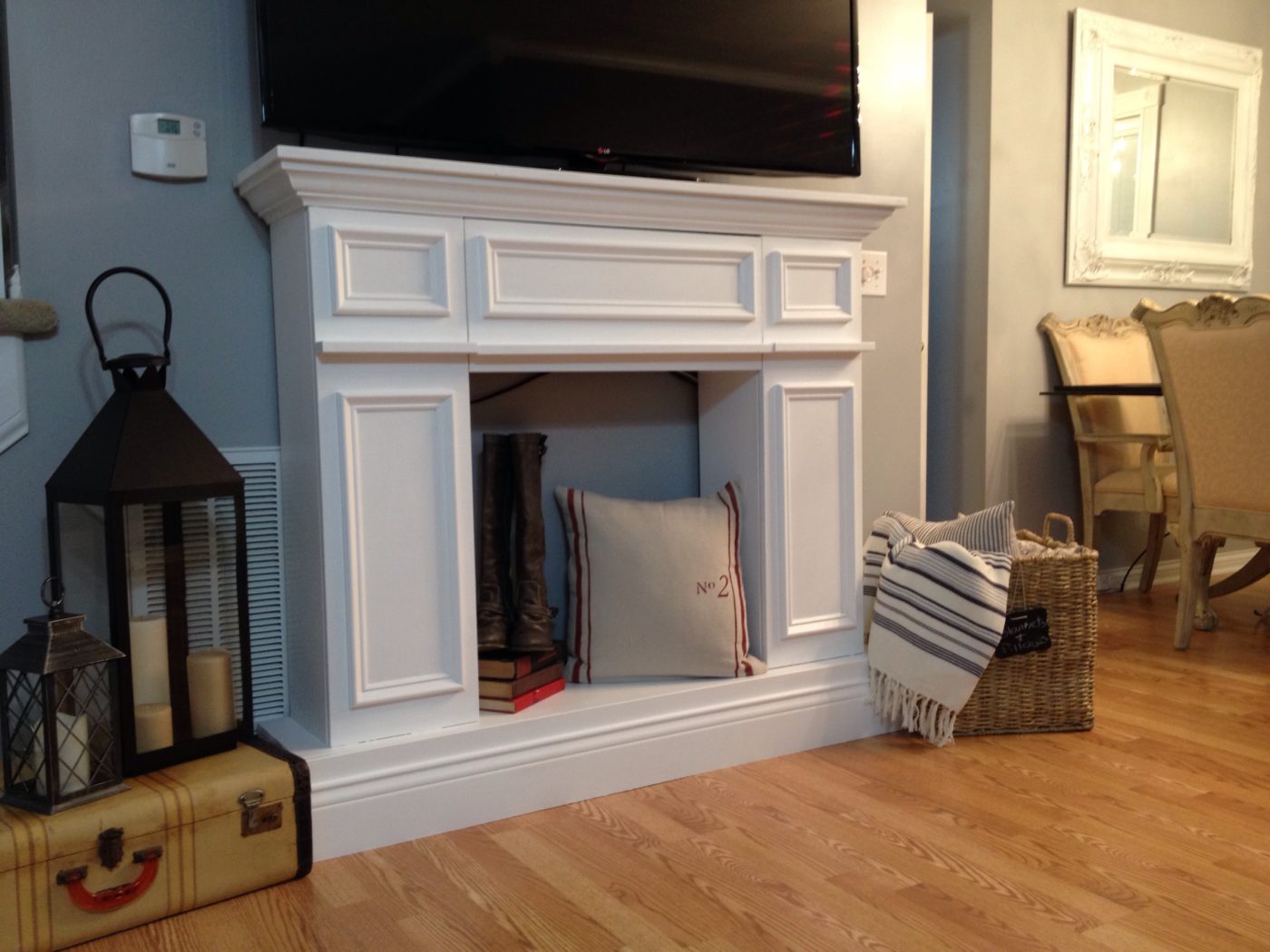 Faux fireplace tv stand store