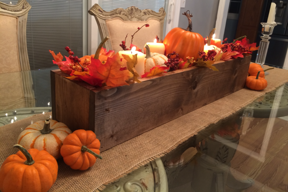 How to make a super easy fall wood centerpiece box