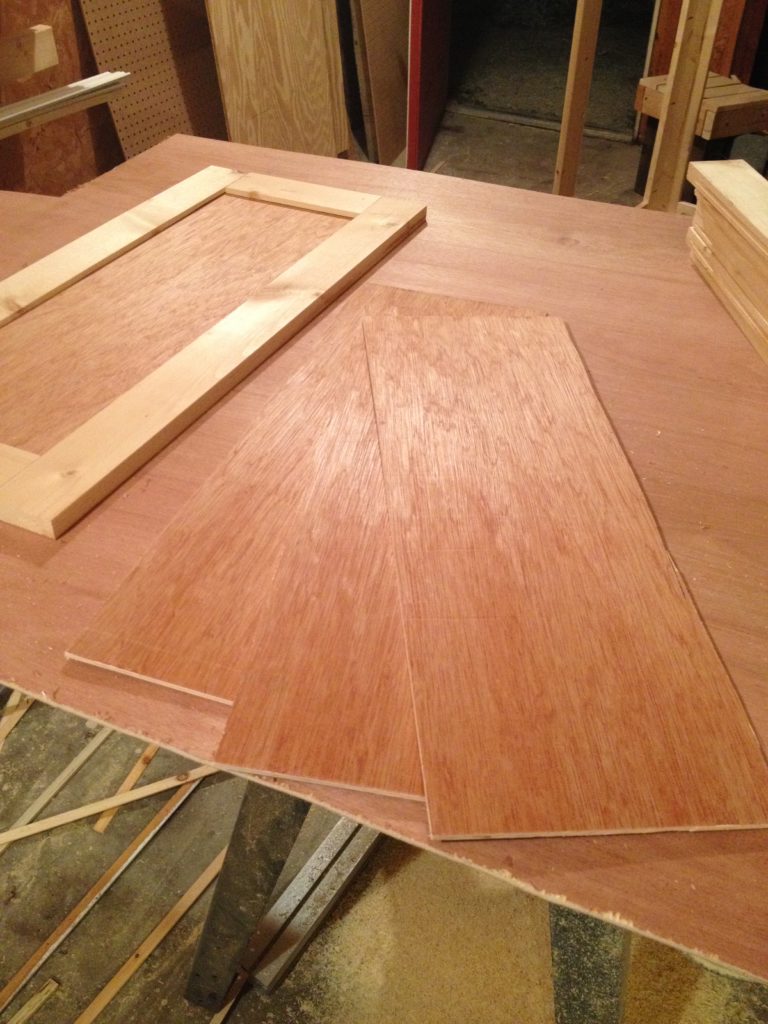 shaker cabinet doors dry fit together with inside panel