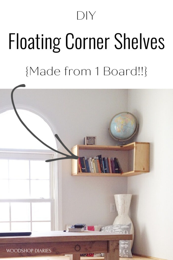 DIY floating corner shelves pin image