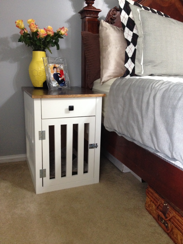 Do double duty with these DIY dog crate nightstands--Woodshop Diaries