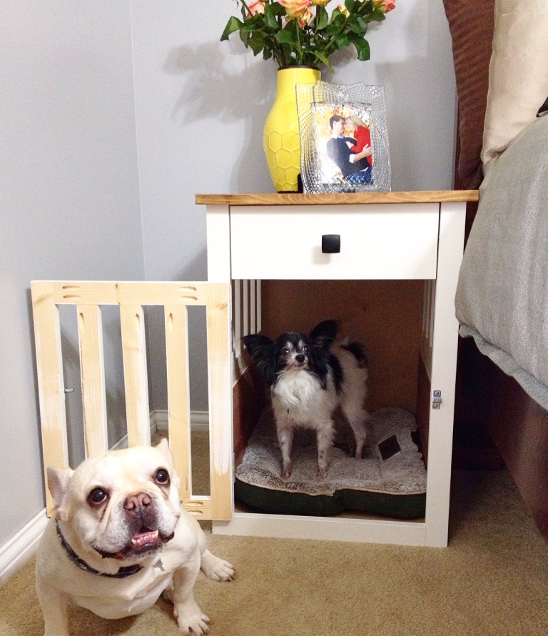 Do double duty with these DIY dog crate nightstands--Woodshop Diaries