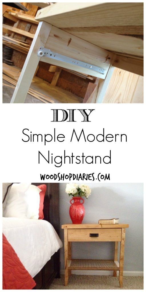 Easy to build simple modern nightstands with drawer and woven shelf--Great weekend project--Woodshop Diaries