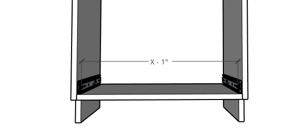 measure cabinet opening to determine correct size to build drawers