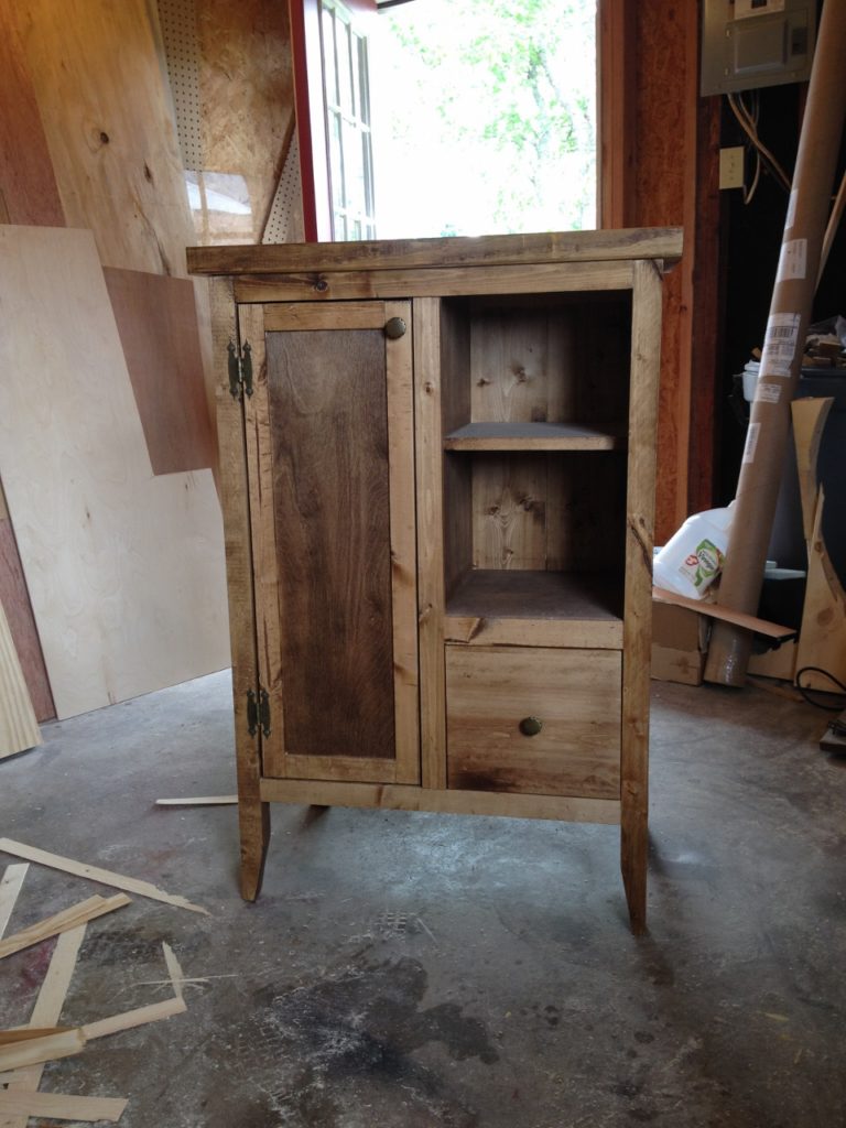 Stained cabinet in shop