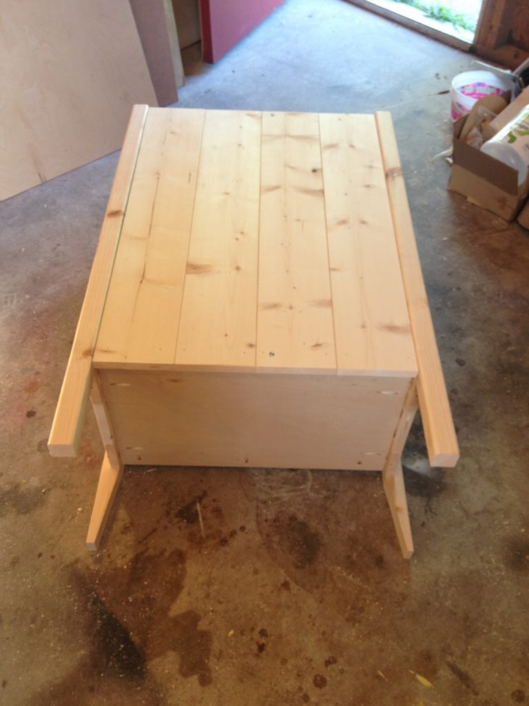 coffee cabinet back slats added