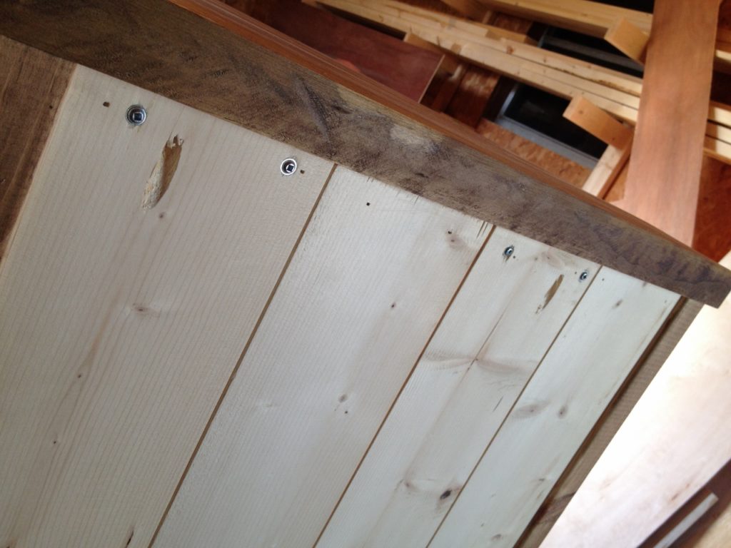 coffee cabinet screws on back