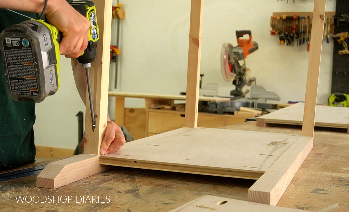 Shara Woodshop Diaries Driving pocket hole through 2x2 frame piece