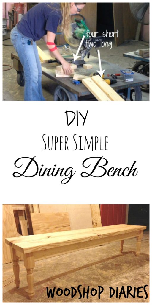 How to build a super simple DIY dining bench with just a few boards and a few minutes--Woodshop Diaries