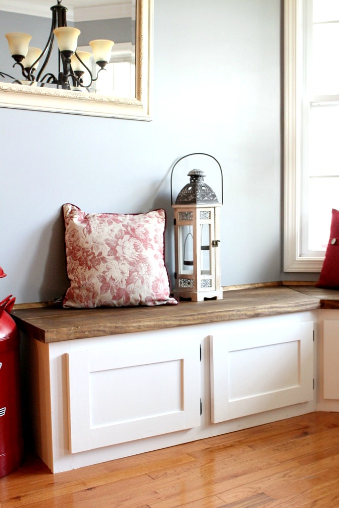 You won't believe the difference these DIY Built Ins had on this breakfast kitchen nook!