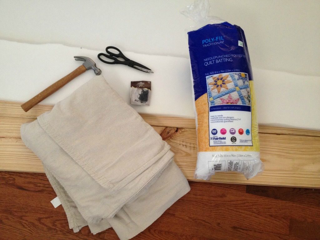 Materials needed to upholster a simple bench