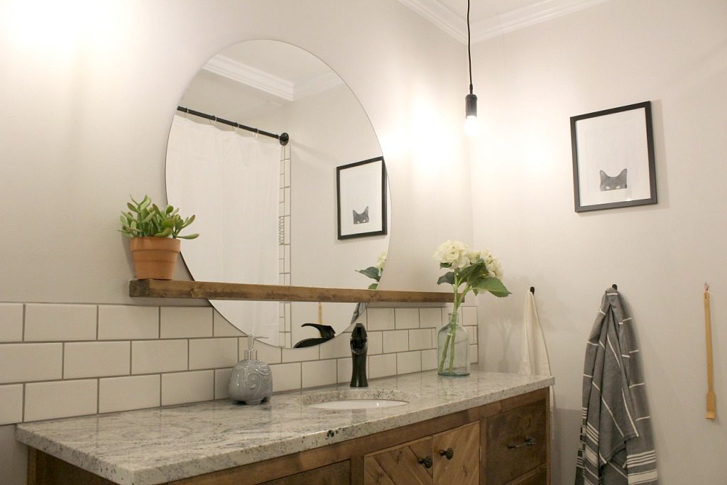Vanity mirror with shelves deals