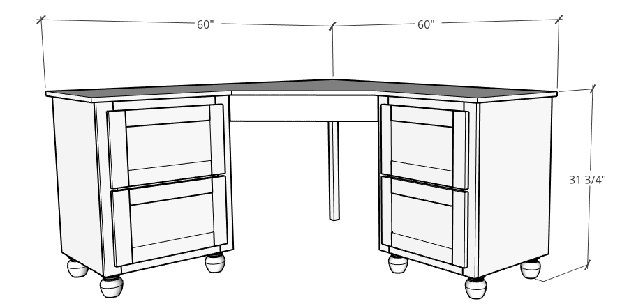 Overall corner desk dimensions