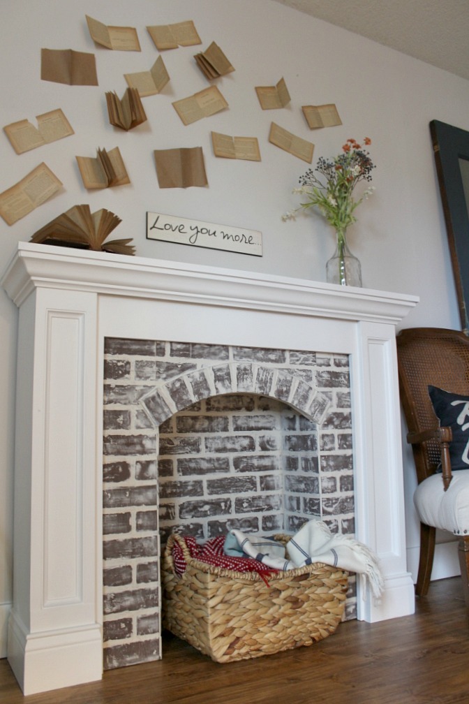 How to DIY a Faux Brick Fireplace and you'll never believe how easy it is!!