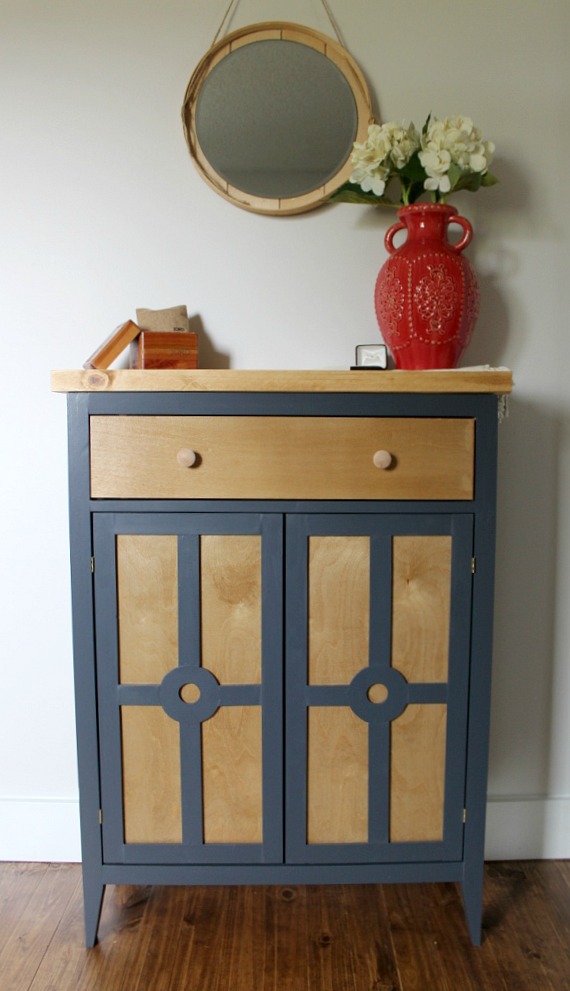 DIY Entryway Cabinet or Shoe Cabinet with a super cool door design!