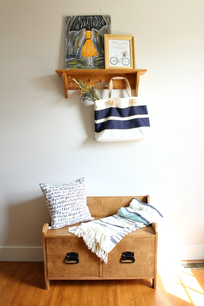 Pottery Barn Inspired DIY Entryway Storage Bench--#PlywoodPretty Challenge