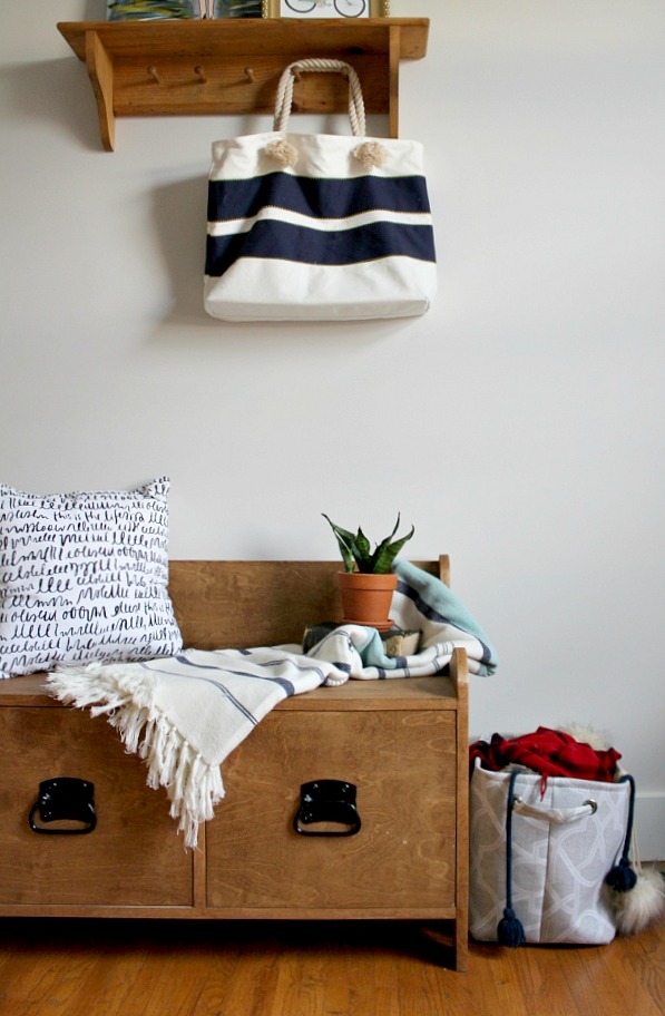 Pottery Barn Inspired DIY Entryway Storage Bench--#PlywoodPretty Challenge