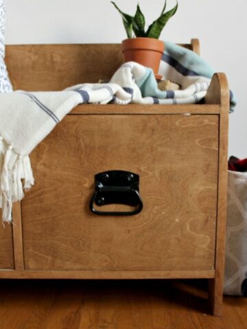 Pottery Barn Inspired DIY Entryway Storage Bench--#PlywoodPretty Challenge