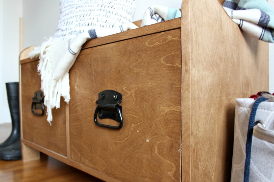 Pottery Barn Inspired DIY Entryway Storage Bench--#PlywoodPretty Challenge