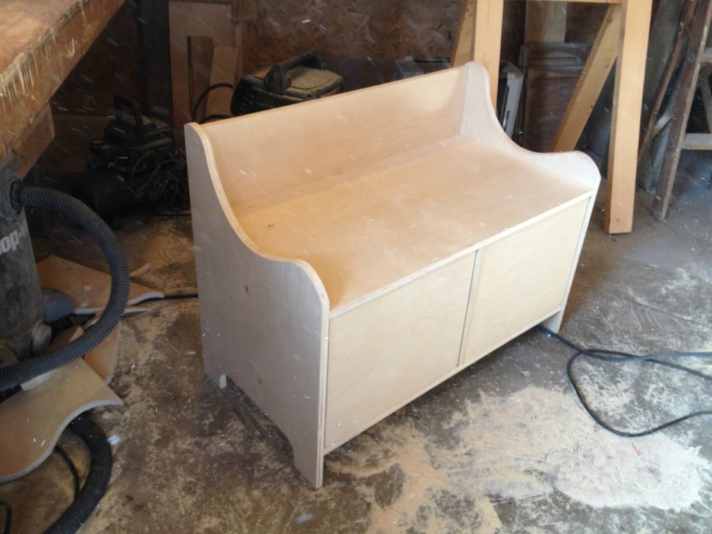 Pottery Barn Inspired DIY Entryway Storage Bench--#PlywoodPretty Challenge