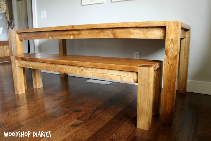 How to build a modern farmhouse dining bench