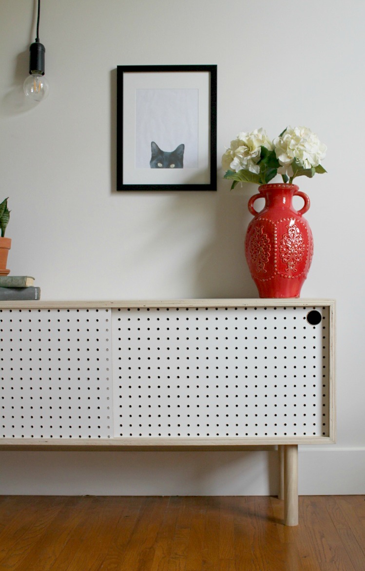 Mid Century Modern DIY Pegboard Cabinet