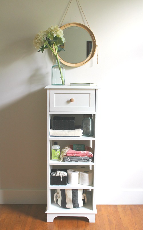 DIY Tall Skinny Bathroom Storage Cabinet