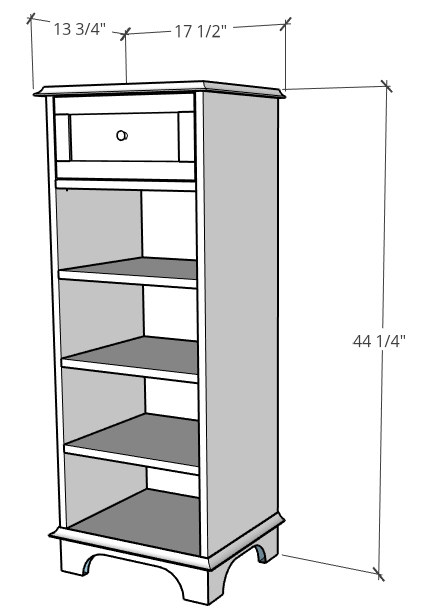 Overall size of tall linen shelf storage cabinet