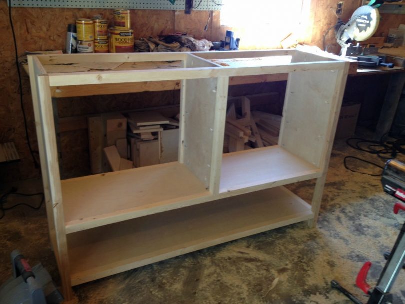 DIY Console with Open Shelf