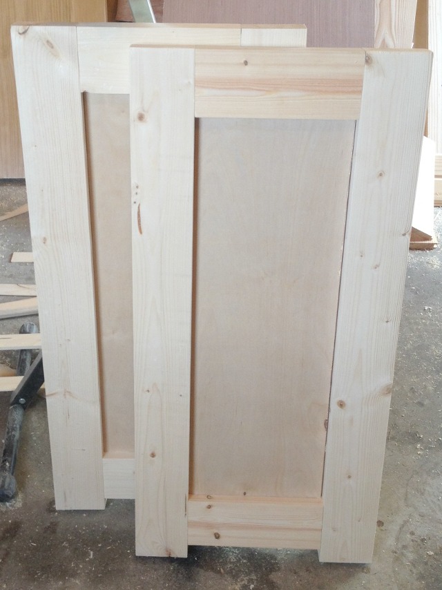 Two side frame panels built for DIY aquarium tank cabinet