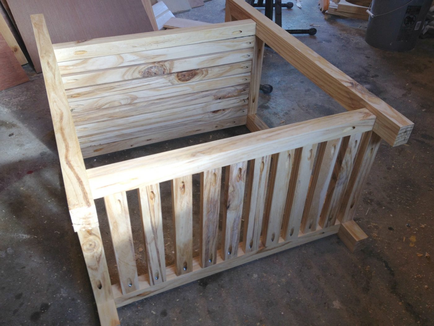 All slats installed onto bar cart