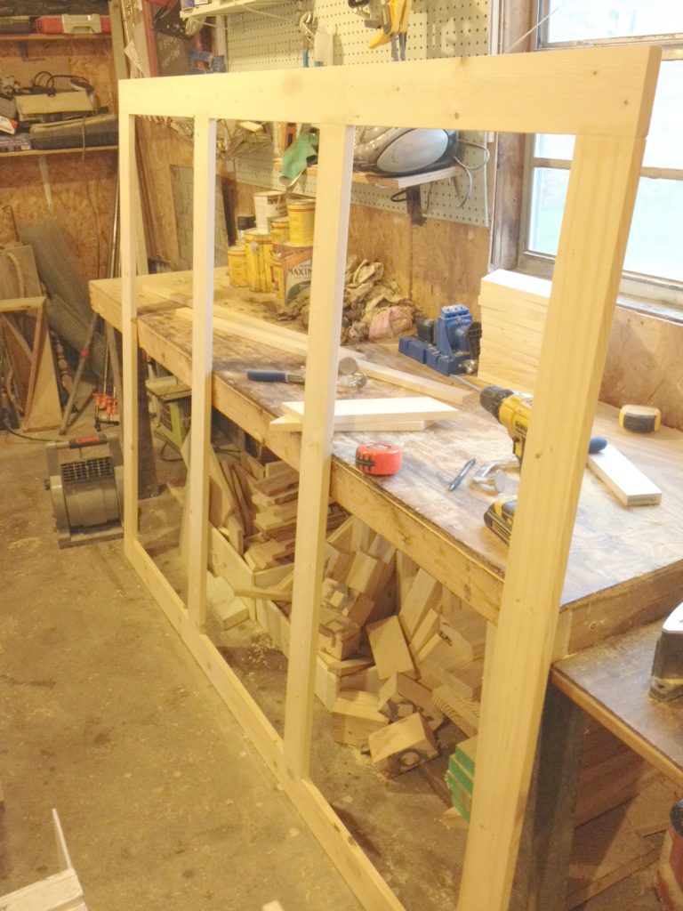 Mudroom Wall Hook Backer Frame made from 1x4s