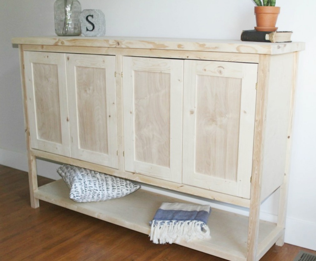 Unfinished on sale console cabinet