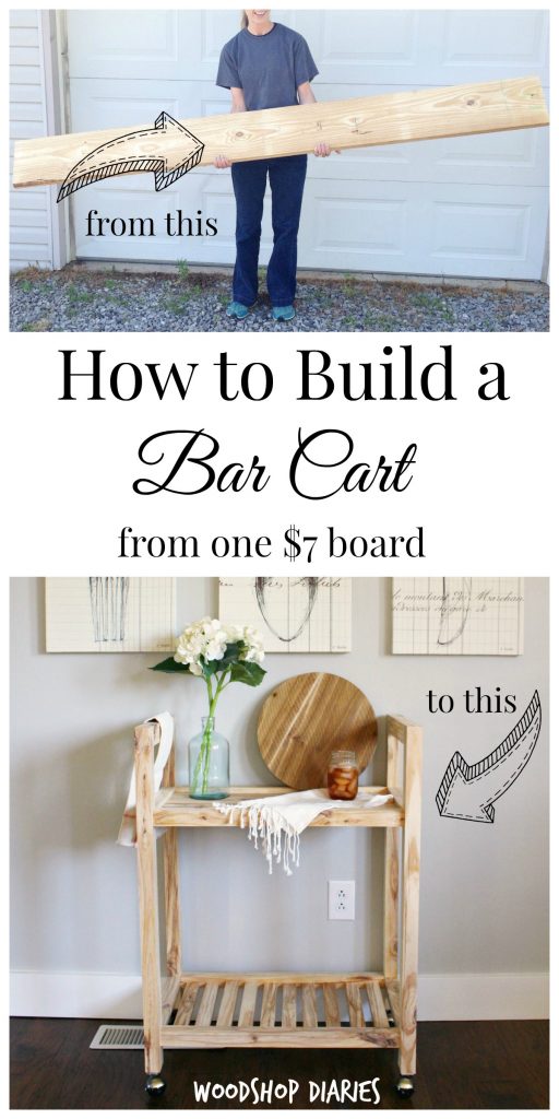 DIY Single Board Bar Cart Collage