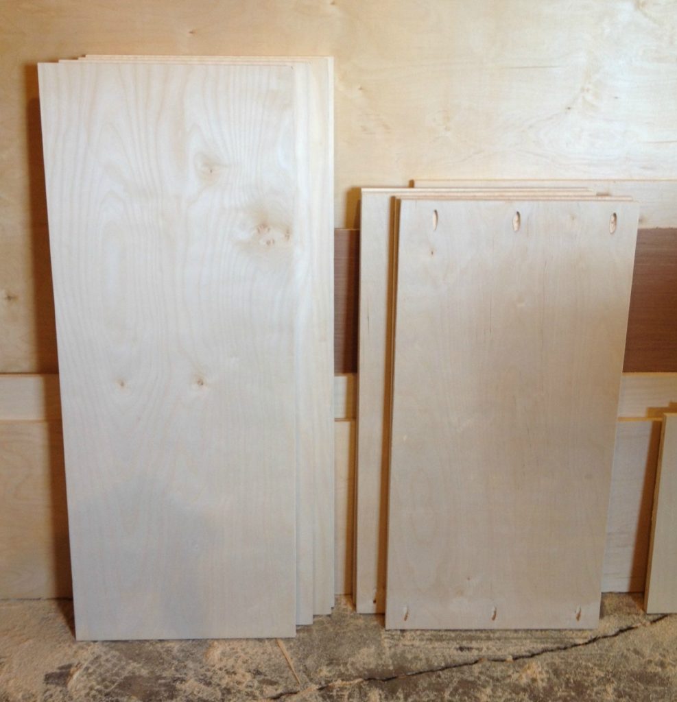 Plywood cuts to build DIY storage console cabinet