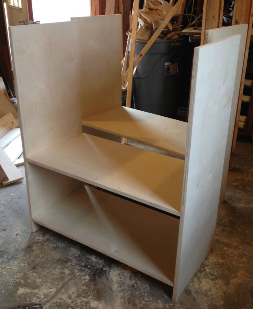 DIY Storage Console -{With Cabinets, Shelves, and Cubbies!}