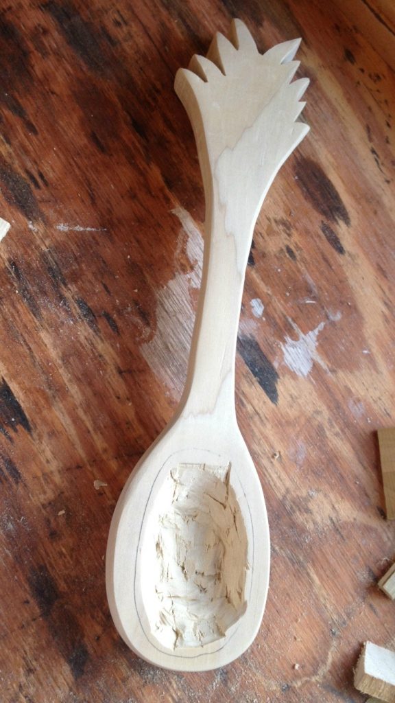 How to carve a wooden pineapple spoon