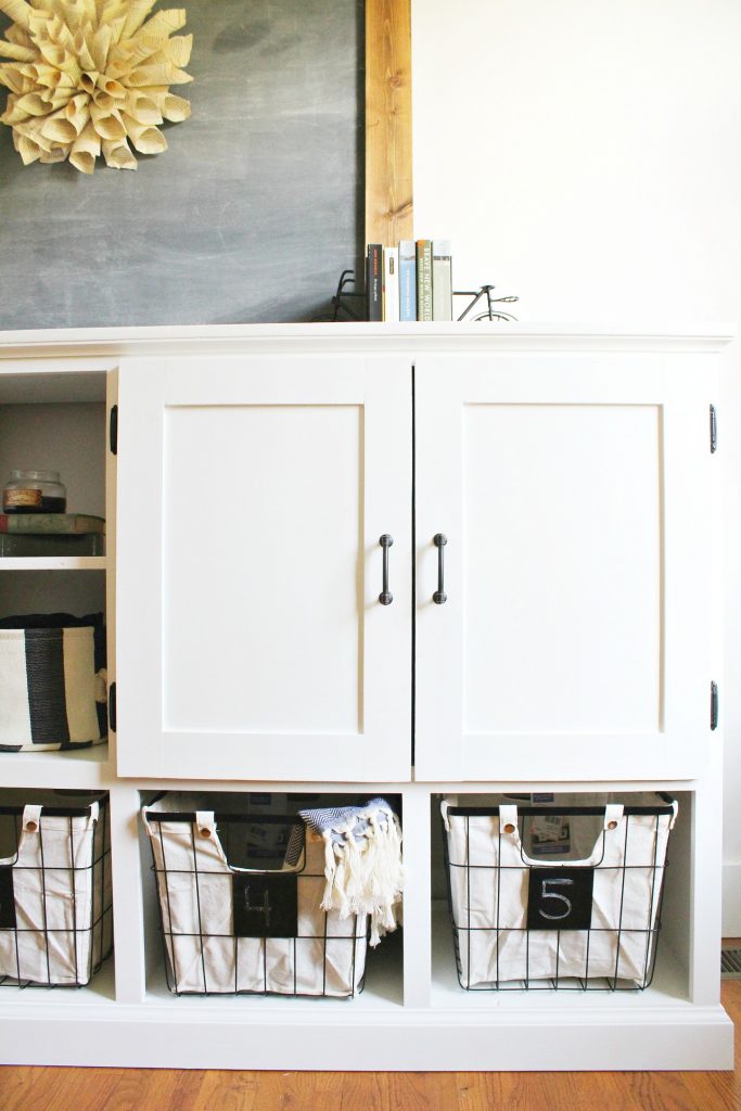 Right side of DIY storage cabinet shaker doors