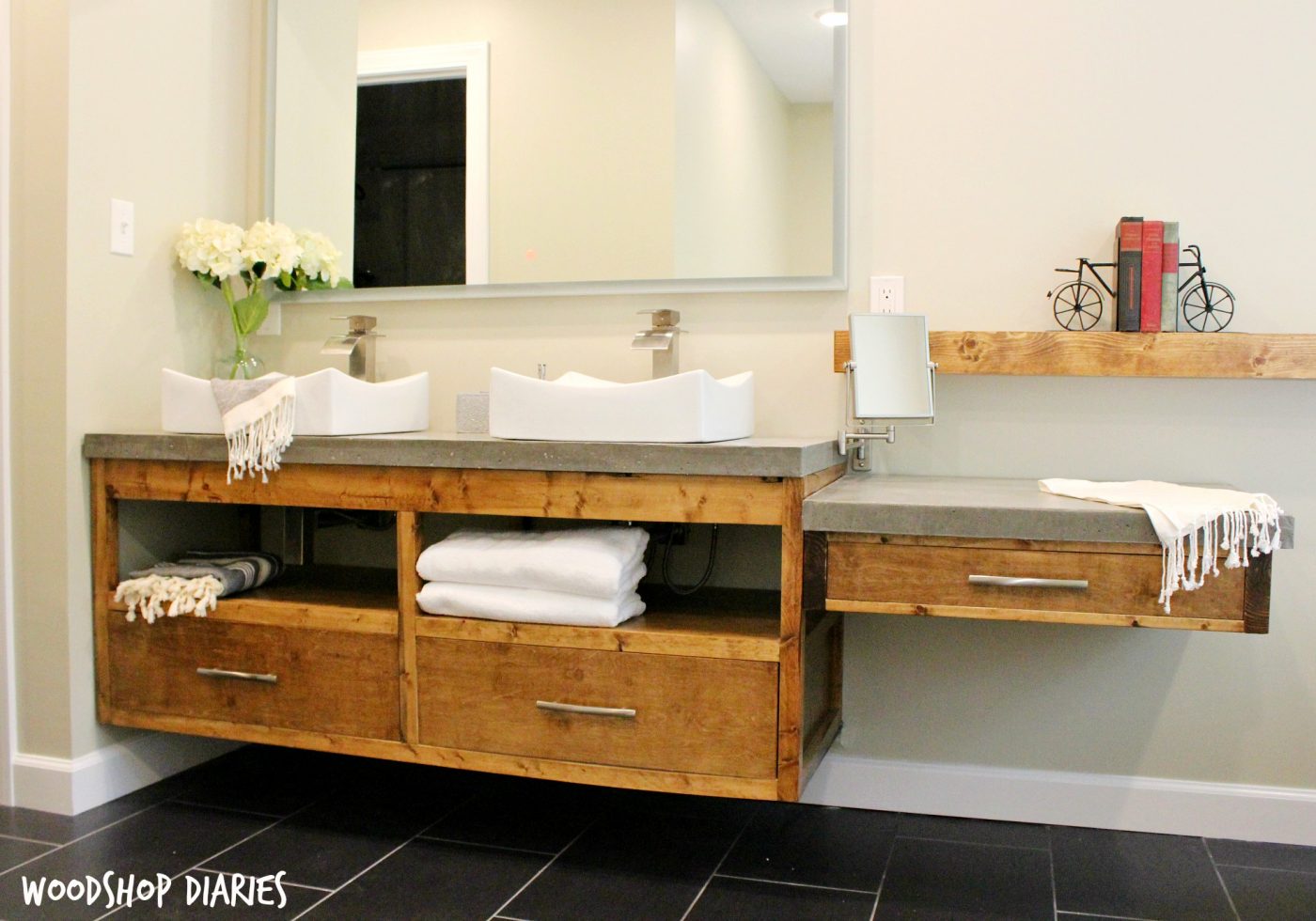 How To Build A Diy Modern Floating Vanity Or Tv Console - How To Build Bathroom Vanity