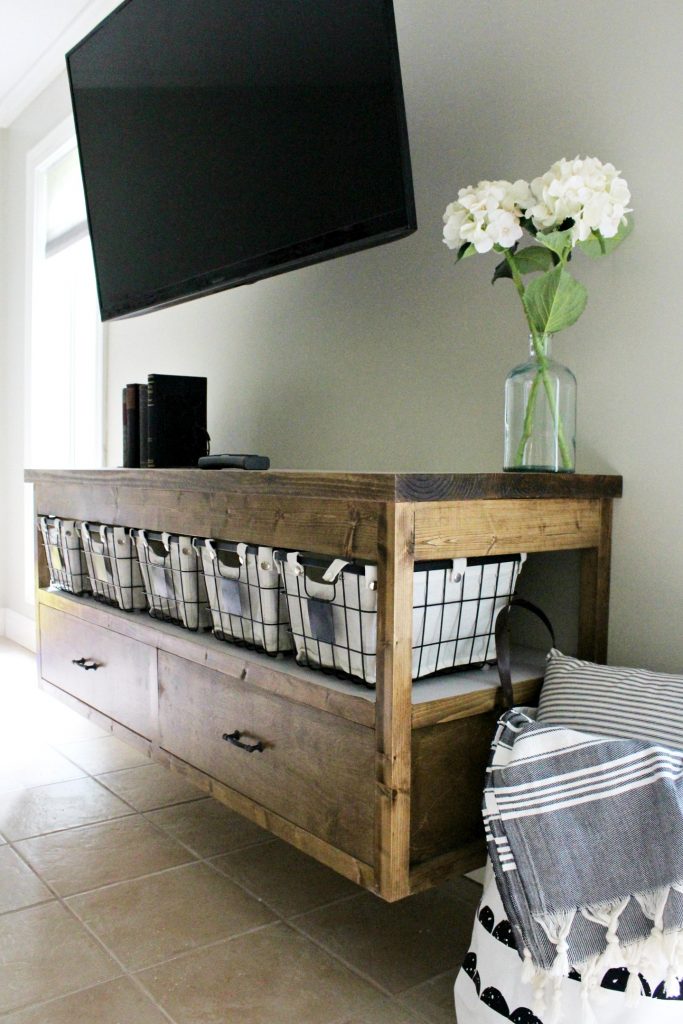 modern DIY TV console