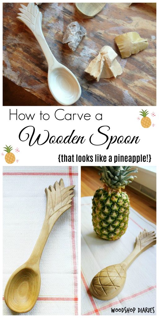 How to carve a wooden pineapple spoon