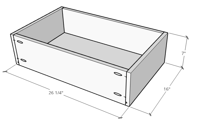 Floating vanity drawer box dimensions