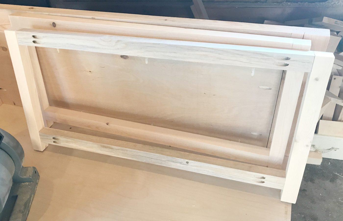 DIY Storage Chest Frame assembled