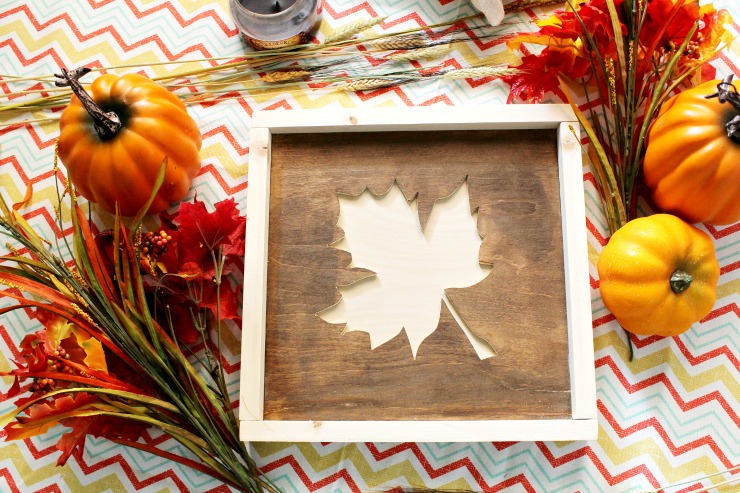 Super easy DIY fall leaf sign from wood scraps