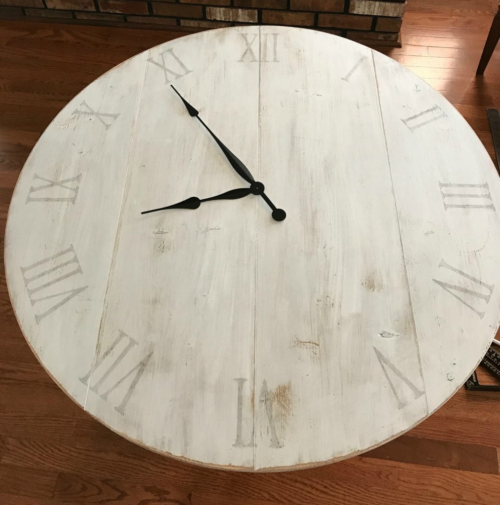 Add clock hands to DIY wood clock