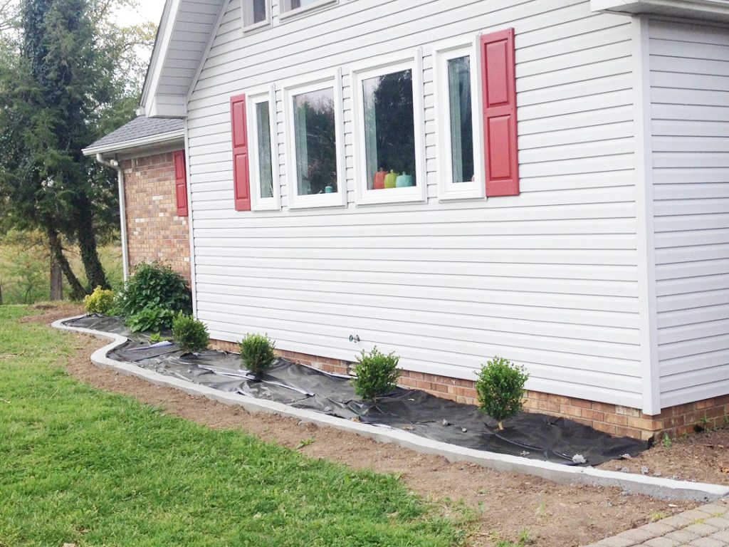 Update your landscape and improve curb appeal with concrete edging and new boxwood bushes