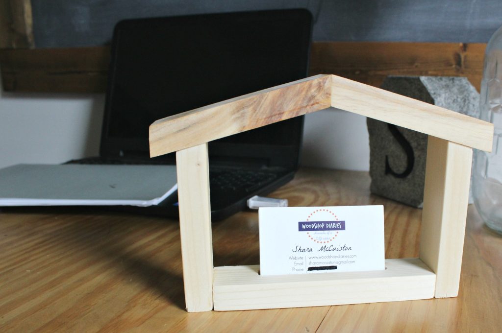 How to make a scrap wood DIY house shaped business card holder