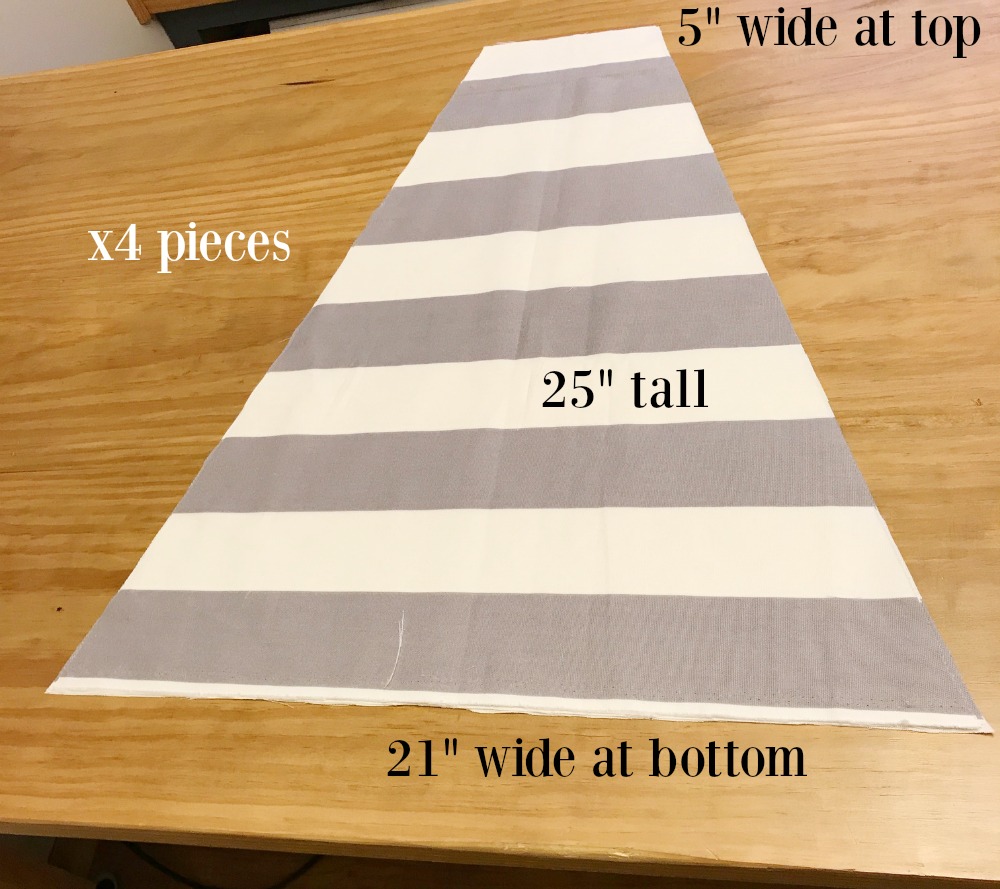 DIY Dog Tent Teepee striped fabric panels